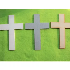   Fehér ,natúr és szürke színű  fa kereszt	3db/csomag	12x18cm 