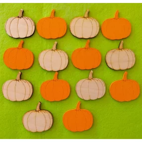 Vegyes színű fa tök 5x5cm 14db/csomag  