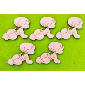 Natúr fa mászó baba	8x6cm 	5db/csomag