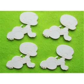 Fehér  fa mászó baba	4db/csomag	8x6cm 