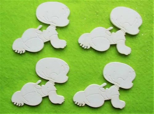 Fehér  fa mászó baba	4db/csomag	8x6cm 