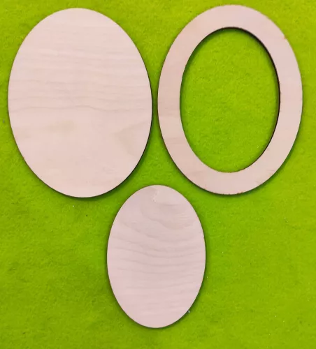  Natúr fa  Ovál tábla kerettel + közép	1szett 	17x13 keret 2cm széles közepe 9x11cm  