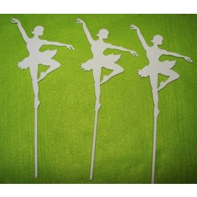   Fehér  fa Balerina csipkés szoknyás  beszúrós  3db/ csomag	3db/csomag	10x24m 