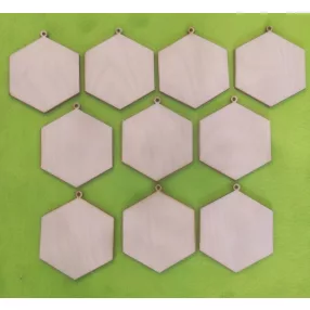 Natúr fa Hatszögletű tábla lyukkal	10 db/csomag	9x7,5cm 