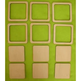 Natúr Makramés kocka	6szett	10x10 közép 8x8 cm 