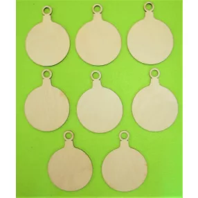   Natúr fa Kicsi  Karácsonyfa dísz gömb	8 db/csomag	7x9,5cm 