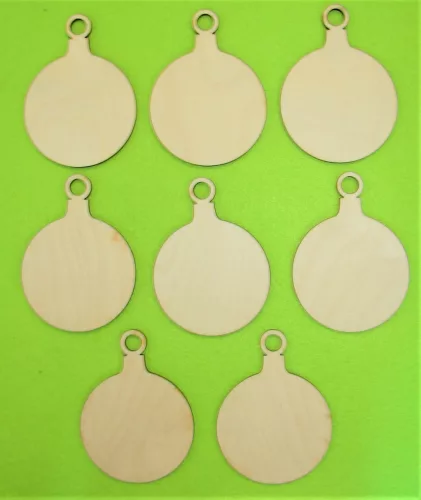 Natúr fa Kicsi  Karácsonyfa dísz gömb	8 db/csomag	7x9,5cm 