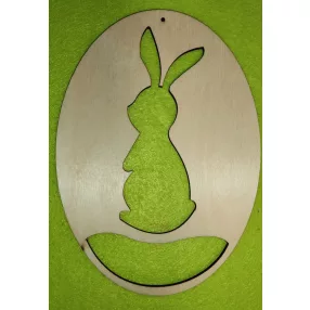 Natúr fa  makramézható Nyuszi tojásban 	 1db	14,5x20cm 