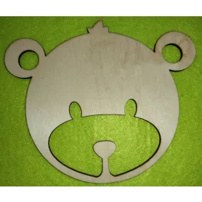 Natúr fa  makramézható Maci fej 	 1db	17,5x14,5cm 