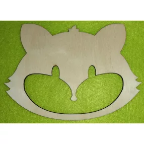 Natúr fa  makramézható Cica fej 	 1db	16,5x11,5cm 