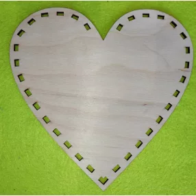 Natúr fa    szalaggal fűzhető  szív	1  db	20x20 cm 
