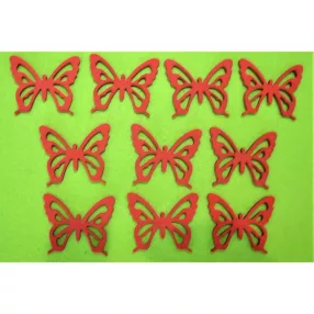 Piros fa  pillangó 5x4,2cm	10db/csomag