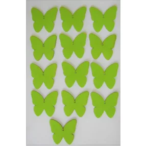 Világos zöld fa   lepke	13db/csomag	5cm 