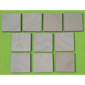   Natúr,nyír rétegelt lemez Négyzet tábla	 10db/csomag	6x6cm 