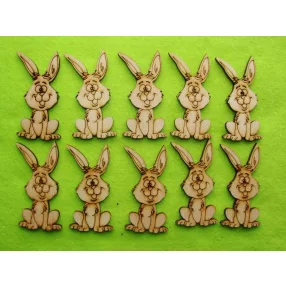 Natúr fa  Álló vigyorgós nyuszi 4x7m 10db/csomag