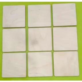   Natúr fa Négyzet söralátét 5mm lekerekítéssel 	 9db/csomag	9,5x9,5cm 