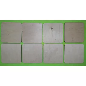  Natúr fa Négyzet söralátét  	 8db/csomag	9,5x9,5cm vastagság 3mm
