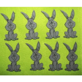 Szürke  fa  Álló vigyorgós nyuszi 4x7m  8db/csomag