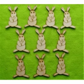 Natúr fa  nyuszi kulcstartós 5x8cm10db/csomag