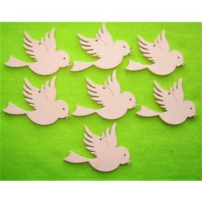   Barackszínű      fa   repülö madár	7db/csomag	6x8cm vastagság 3mm