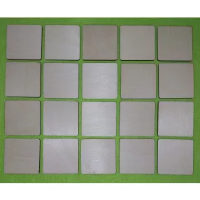   Natúr fa lekereketített sarkú négyzet 	20db/csomag	7x4,5cm 