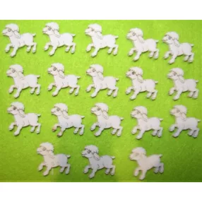 Fehér fa   bárány 2,5x2,5cm  14db/csomag