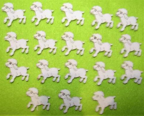 Fehér fa   bárány 2,5x2,5cm  14db/csomag