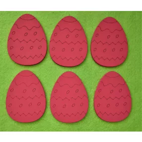 Piros   fa   hímes tojás	6db/csomag	6x8cm 