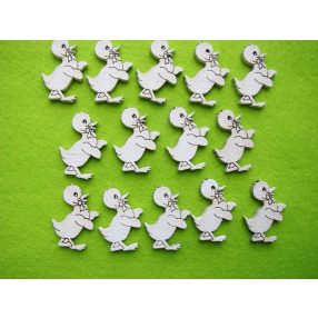 Fehér fa   kis kacsa  14db/csomag	2,5x3,5cm  