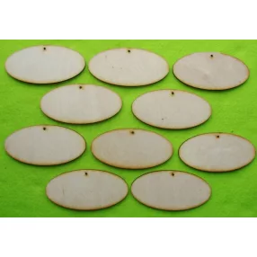 Natúr fa  ovál tábla	 10x5cm 10db/csomag 