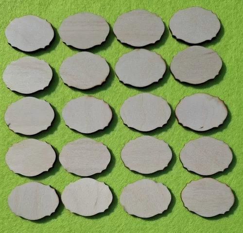 Natúr fa tábla ovál 3x4cm 20db/csomag	