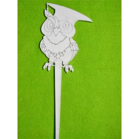 Fehér fa  bagoly beszúrós	1db 	11x28cm  