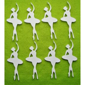 Fehér fa balerina	8db/csomag	10x4cm 