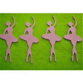 Rózaszín	 fa balerina	4db/csomag	15x6cm