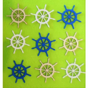 Vegyes színű fa hajókormány	9db/csomag	5x5mm