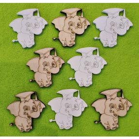 Natúr és fehér  fa  elefánt sapkás	 6,5x6m  8db/csomag	