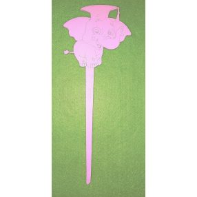 Rózsaszín fa  elefánt beszúrós 1db/csomag	10x26cm