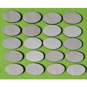   Natúr,nyír rétegelt lemez tábla ovál 4x2,5cm 20db/csomag	