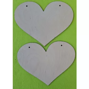 Natúr,nyír rétegelt lemez  szív 2db/csomag 25x19cm  