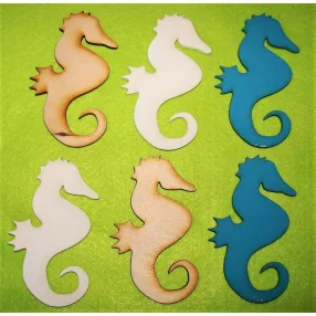   Vegyes színü fa csikó hal	6db/csomag	10x6cm vastagság 3mm