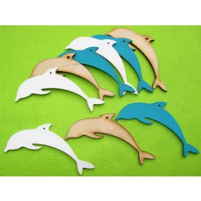 Vegyes színű fa delfin	9db/csomag	10,5x6cm  