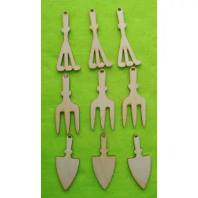 Natúr kerti szerszám szett 9db/csomag	10x4cm  