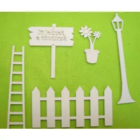 Fehér fa  Tündérkert kellékek	5db/csomag	15cm