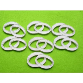   Fehér színű ,fa  alapú HDF(nem tömörfa) karikagyűrűk	7db/csomag	5x3,5cm 