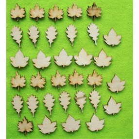 Natúr fa  levél 3x3cm  	33db/csomag