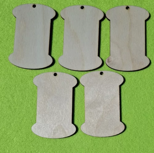 Natúr,nyír rétegelt lemez  tábla orsó 9x6cm  5db/csomag	