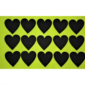 Fekete  fa szív 4,5x4,5	15db/csomag	4,5x4,5cm 