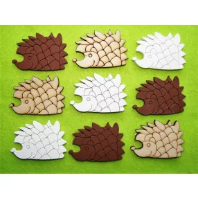 Vegyes színű fa  sün disznó	9db/csomag	5x3,5 cm 