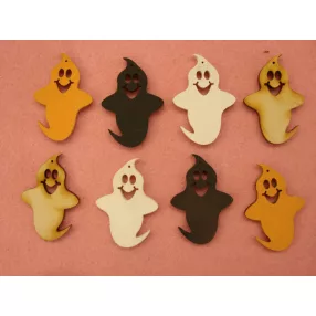 Vegyes színű fa szellem 5x5 cm 