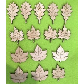 Natúr fa  erezett levél  	5x5cm  15db/csomag